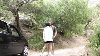 Voluptuous bushy amateur boygirl inside nature - sex on holiday