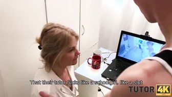 TUTOR4K. Man offered woman to got nude and do it