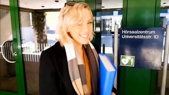 babe German milf Banged into front of the university