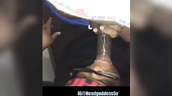 Sucking Off on 19yo barely legal big black dick
