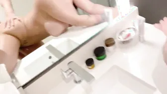 Bf fucks long butt milf inside the restroom