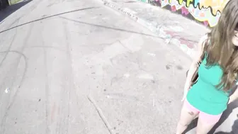 Big tits petite teen paid cash to fuck stranger in public pov