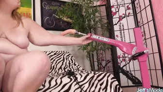 Raunchy Plumper Ginger Rose Reaches Orgasm with a Fucking Machine