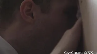 Daddy priest drills religious twink raw after confession