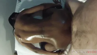 Bo's Big Black Dick Fucks A White Girl On The Sex Machines