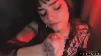 Step Sister Gives Best Blowjob with cum in mouth