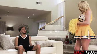 MILF cheering up stepson with blowjob