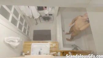 My naked exgirlfriend cleaning up nice in the shower