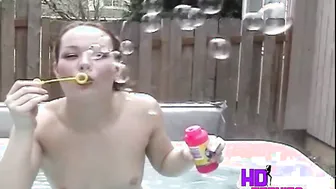 Sweet teen showing her small tits and pussy in jaccuzi 2