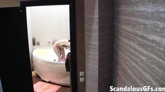 Filmed my hot nude ex washing up in the bathtub