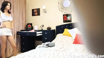 I filmed my hot stepsister in her bedroom changing into different outfits