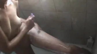 Hot Brunette with natural tits Shower Bitch 2