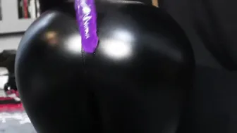 What is under those Shiny Leather Yoga Leggings? Noel Hawk Fucks herself