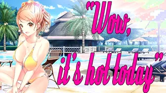 Helping Sis at the Pool with Lotion