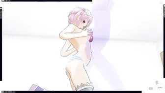 3D CARTOON Neptunia Caresses a Cock with her Titties and makes you