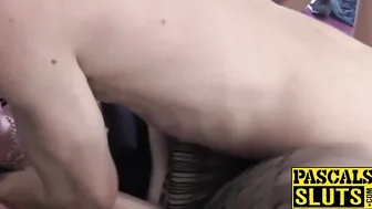 Blonde Harleyy Heart spreads legs wide for big dicks in orgy
