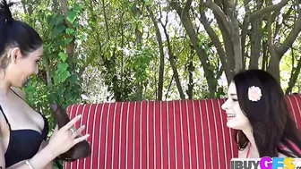 Hot Lesbian Kissing Dildo Action