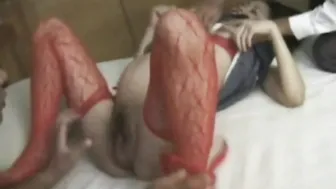 Preggy Japanese Threesome Slut