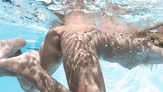 Hungarian blonde skinny pornstar swimming