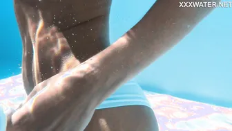 Hungarian blonde skinny pornstar swimming