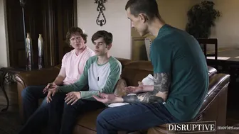 Cute twinks Hoss Kado and Levi Rhodes cum on jock Kyle Connors face