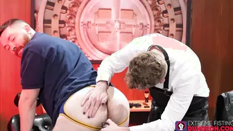 Nathan Daniels fisted deep by Logan Bell while masturbating