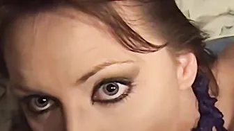 Young babe has face cum sprayed after sucking big cock