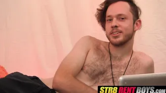 While Watching porn video – Hairy long haired homo thuggin his massivily long dick
