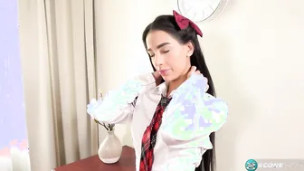 college girl Skirt Teaser - Pink Pantie Close-Up POV Masturbation with Older Man