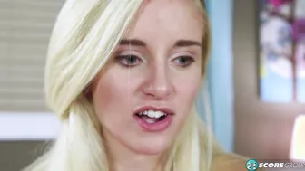 Blonde Teen Naomi Woods Displays Her Tight Tanlined Body and Masturbates On-Camera