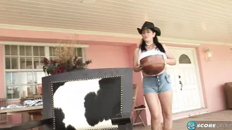 Natalie Fiore in cowgirl cosplay