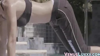 Asian TS Venus is passionate about her yoga workouts