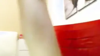 Busty Babe with big tits sucks and fucks dildo