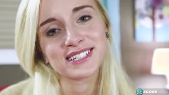 Blonde Teen Naomi Woods Displays Her Tight Tanlined Body and Masturbates On-Camera 2