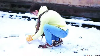 Mirka is such a fun GF for Justin. Their play outdoor inside the snow leads to a snowball fight where