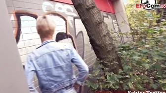 Public Street Sex at Gas Station with german skinny Milf