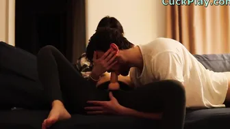 Romantic Femdom Dildo Sucking Blowjob Cumshot