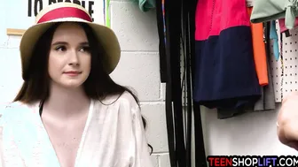 Big boobs teen thief caught stealing