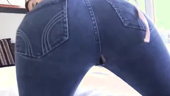 Big ass teen stepsister fucked through hole in jeans pov