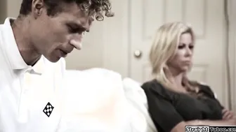 Busty stepmom and gf fight over stepson