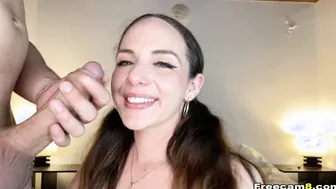 Horny Brunette Wants This Dick in Her Mouth