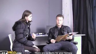 Brunette gets a nice buttfuck treatment in the office