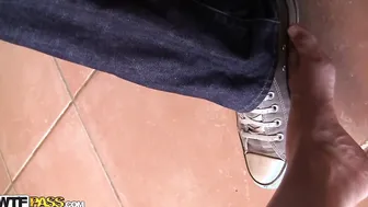 My lovely amateur gf slobbers on my big fat boner