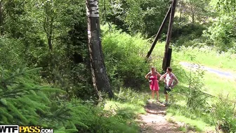 Amazing blonde gets shagged hard during sex in public