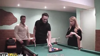 Wicked blonde girl enjoys two dicks at the same time