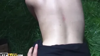 Sweet girl enjoys sex in public with a big fat dick