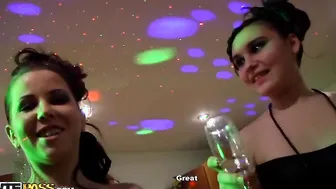 Wild college school girls celebrate New Year