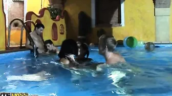 B-day college fuck party in the pool