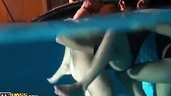 B-day college fuck party in the pool