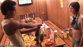 Super sexy students party in Hawaiian style